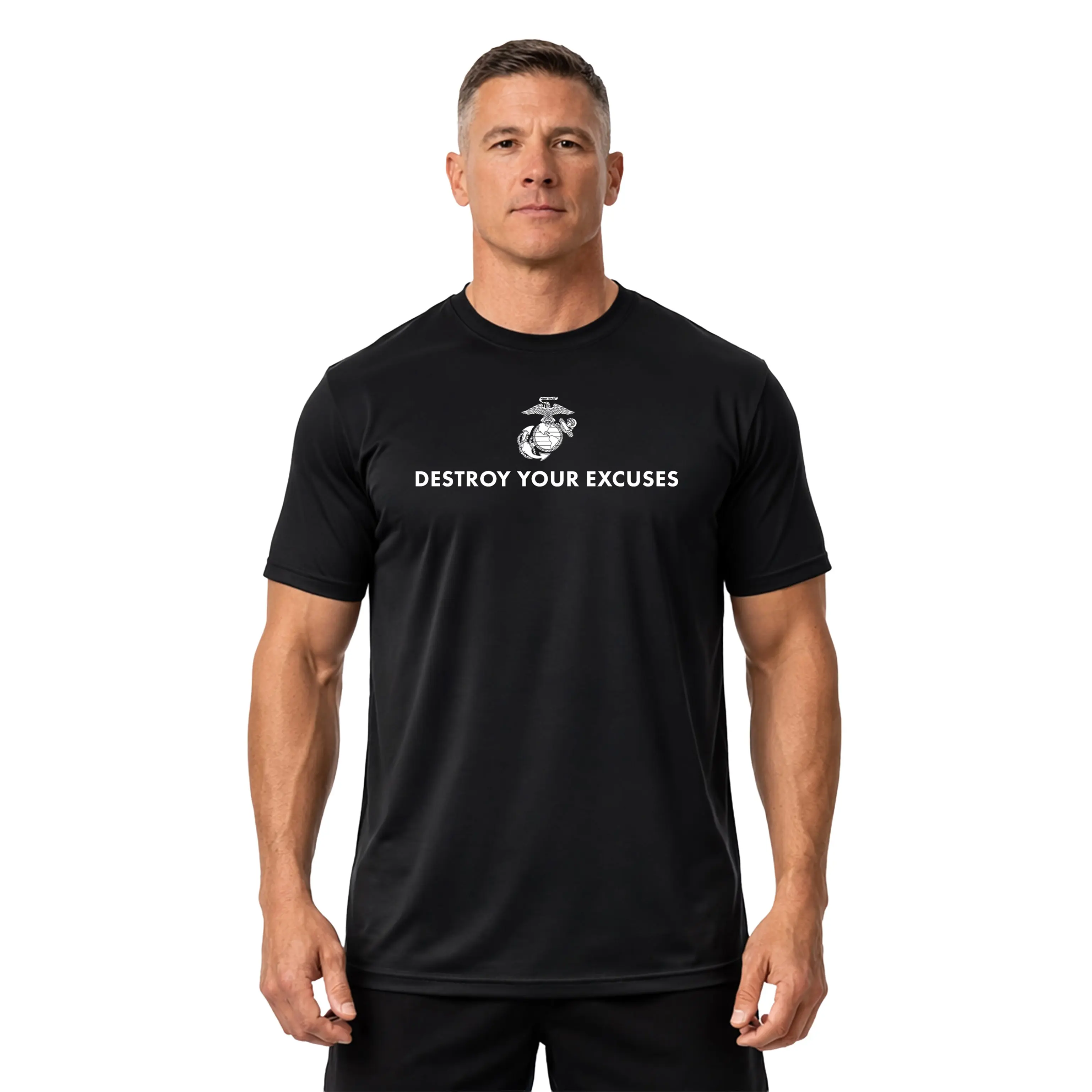 Marines "Destroy Your Excuses" Performance shirt United States Marine Corps,Made in USA