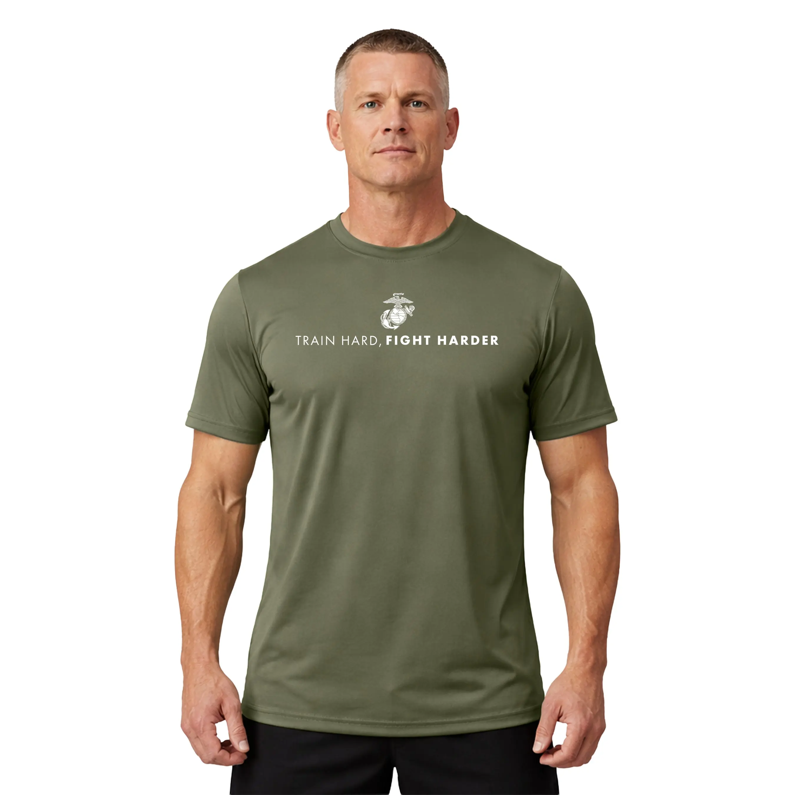Marines "Train Hard, Fight Harder" Performance shirt United States Marine Corps Pride ,Made in USA