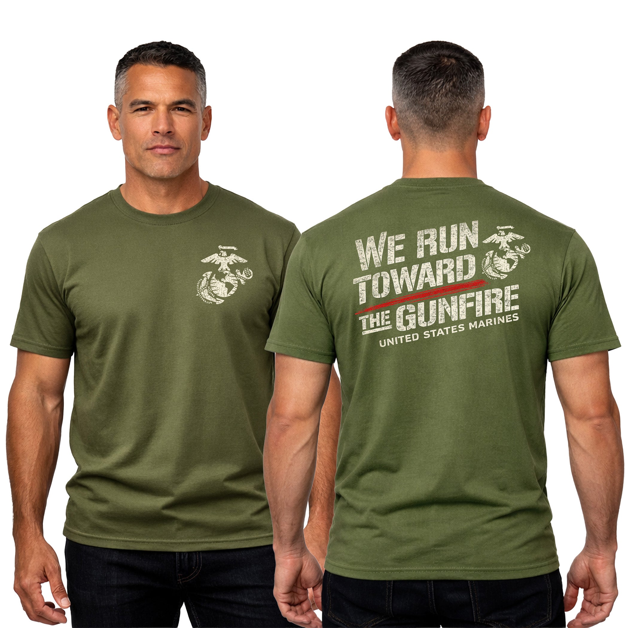 USMC “We Run Toward the Gunfire” T-Shirt