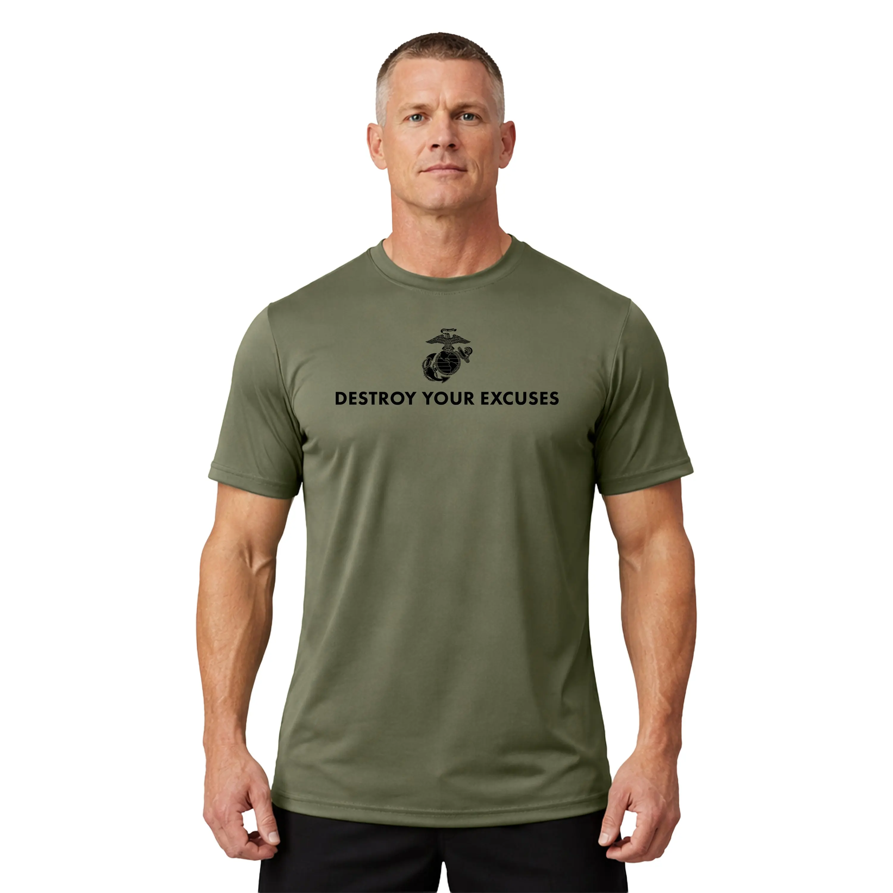 Marines "Destroy Your Excuses" Performance shirt United States Marine Corps,Made in USA