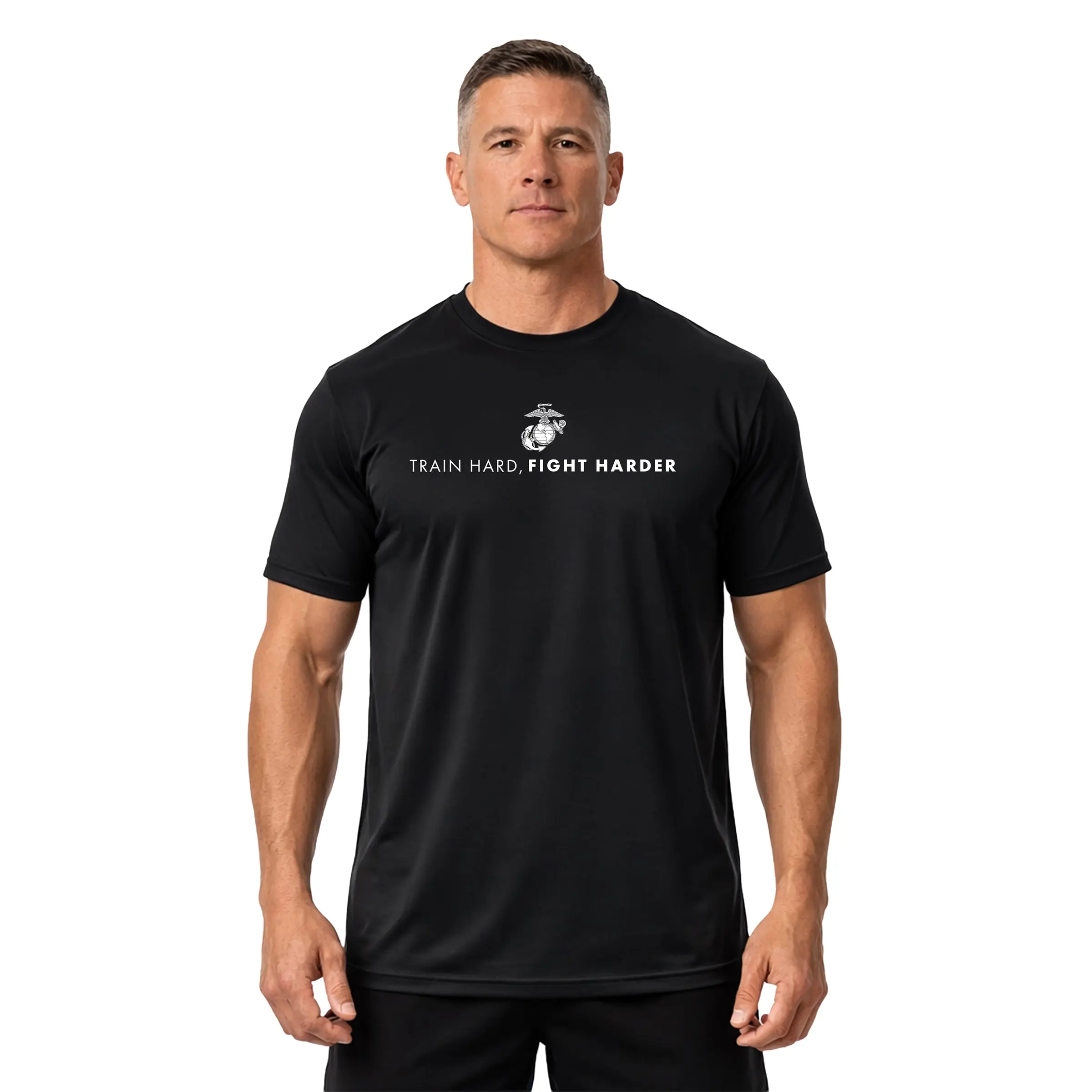 Marines "Train Hard, Fight Harder" Performance shirt United States Marine Corps Pride ,Made in USA