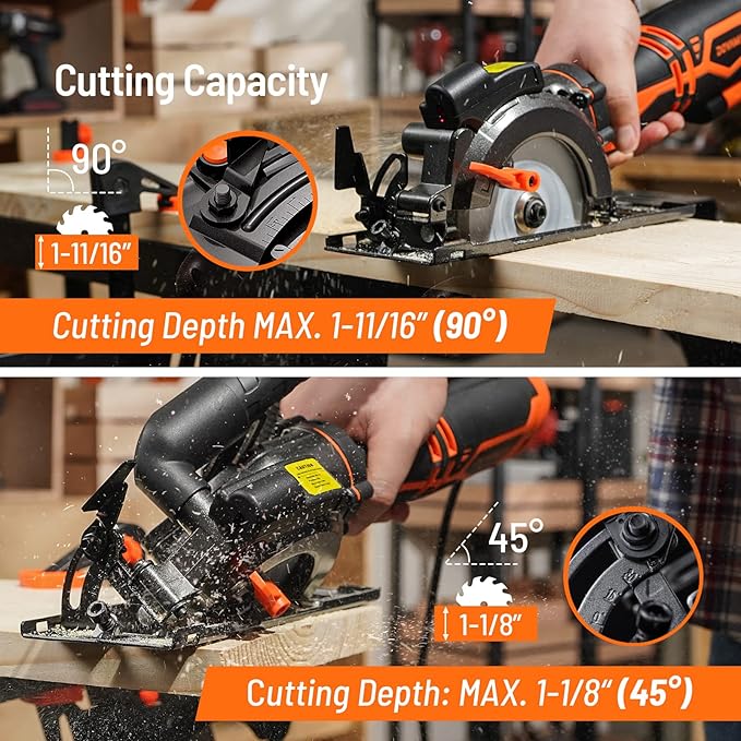 Check out this multi-purpose circular saw with 6 blades + free gift: safety glasses and a 7.5-meter tape measure.