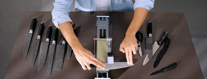 Guided Knife Sharpening System with Adjustable Angle Control