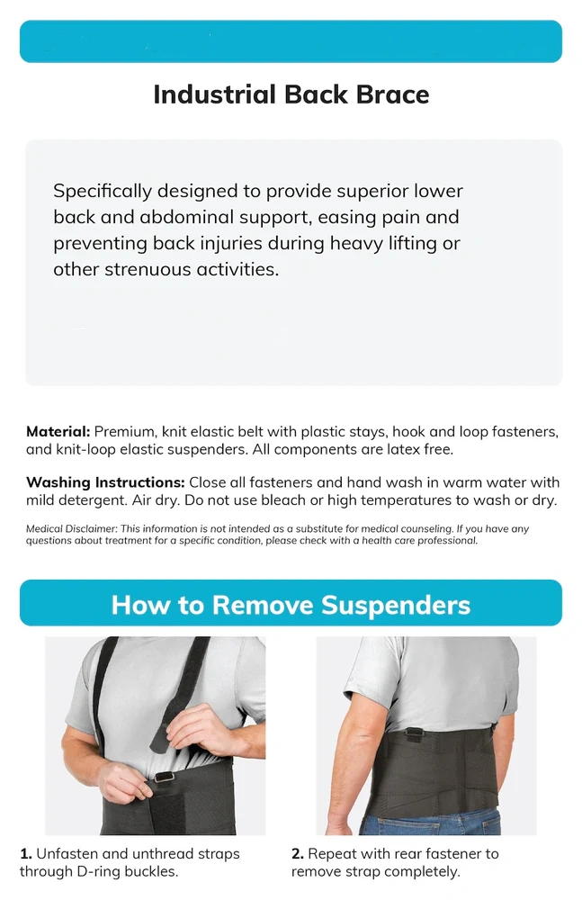 Industrial Back Support Straps | Detachable straps for safe handling of heavy loads