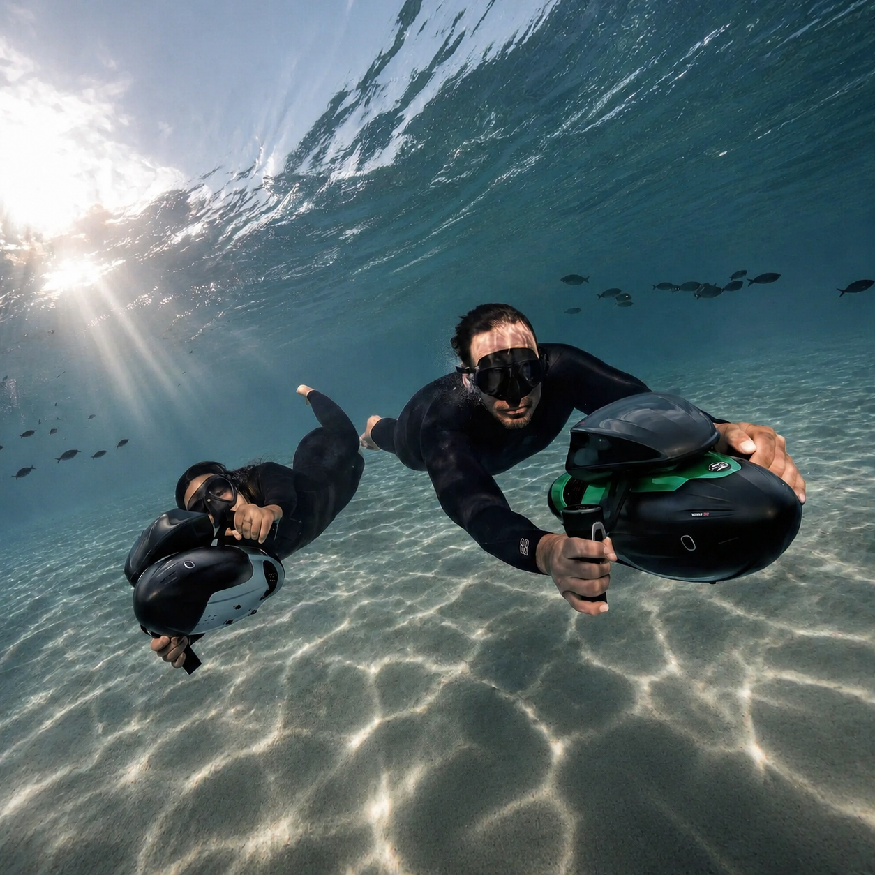 Electric Underwater Scooter with Pump Jet Propulsion for Diving and Snorkeling