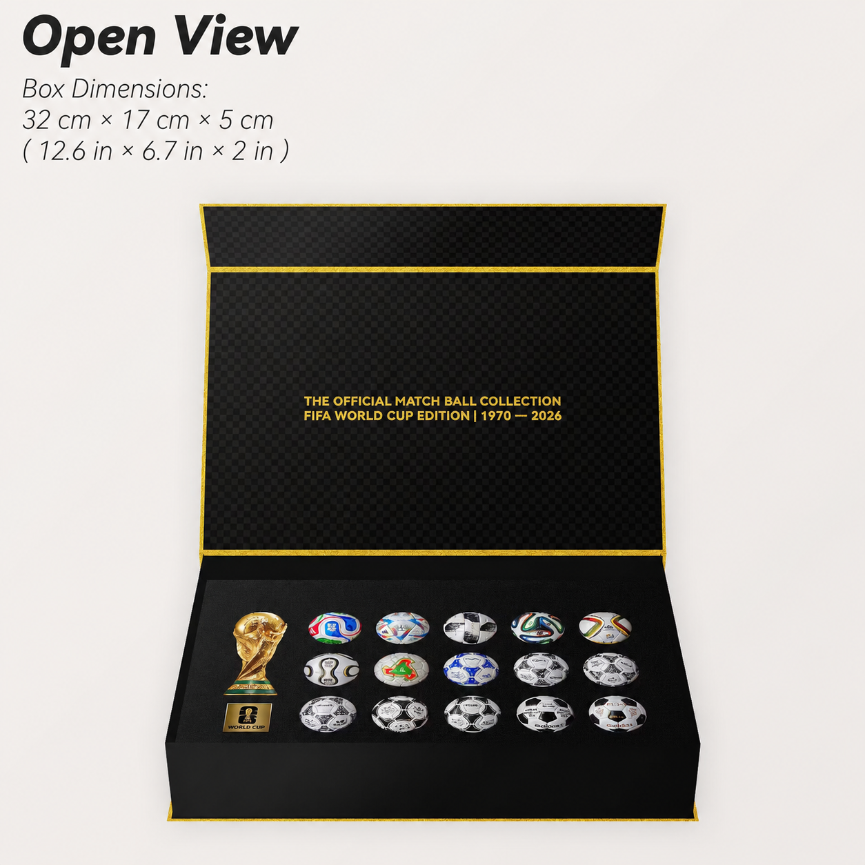 1970–2026 World Cup Mini Match Ball Collection Display Box