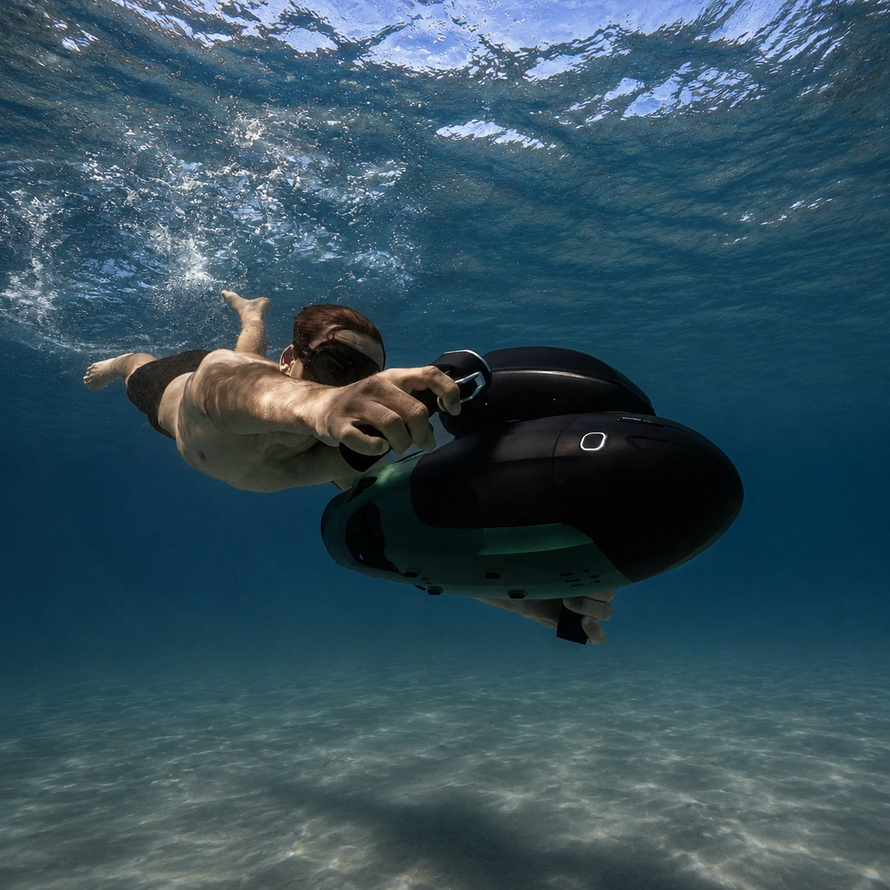 Electric Underwater Scooter with Pump Jet Propulsion for Diving and Snorkeling