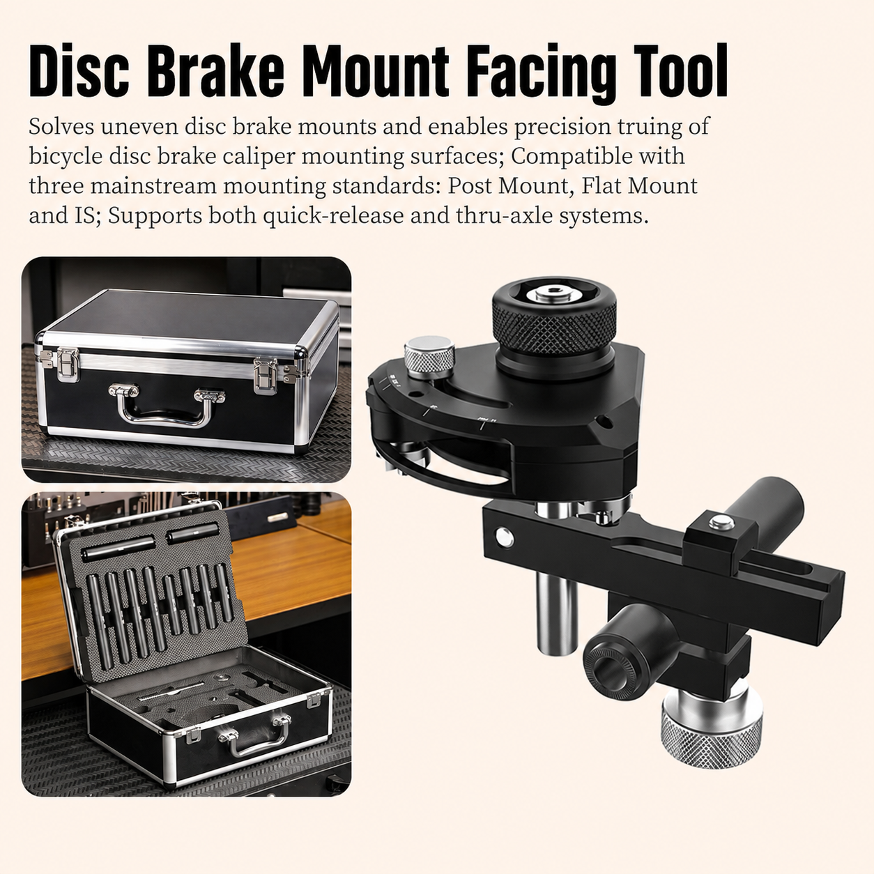 Professional Bicycle Disc Brake Mount Facing Tool Set for Precise Caliper Alignment