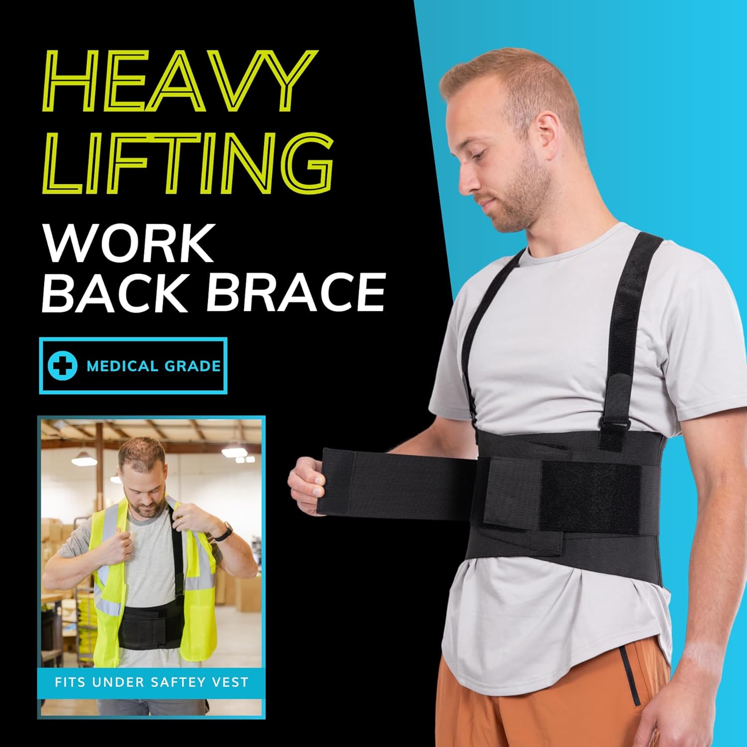 Industrial Back Support Straps | Detachable straps for safe handling of heavy loads