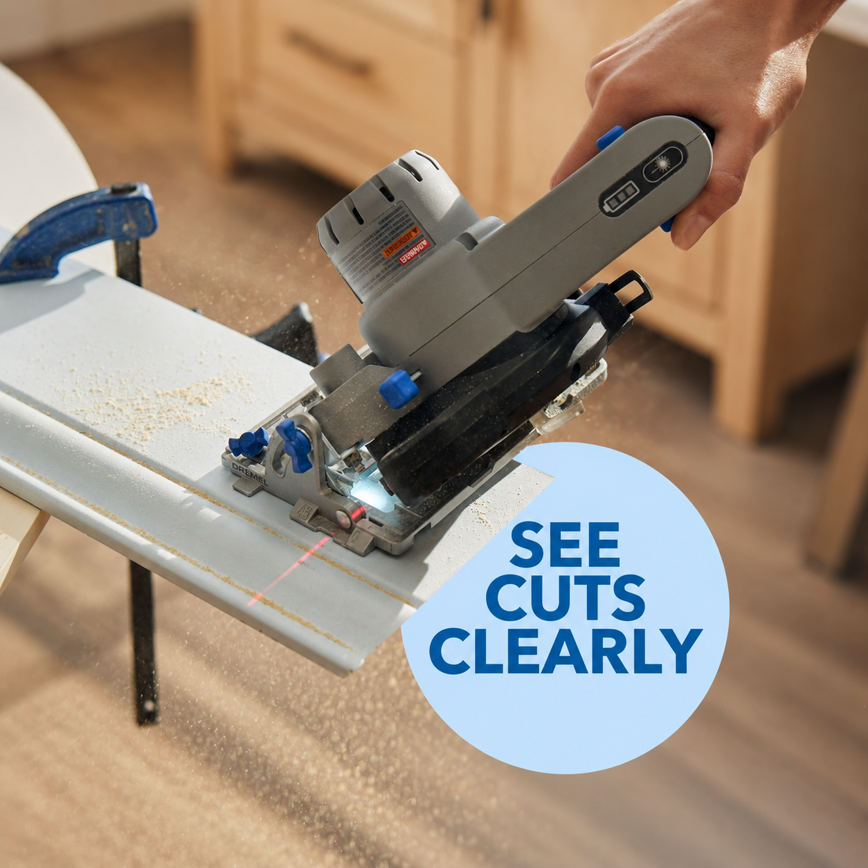 12V Brushless Portable Circular Saw Workstation with Laser Guide and Dust Collection