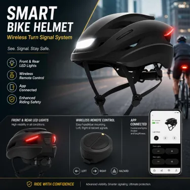🔥Today's Special - Buy 1 Get 1 Free🔥 Smart LED Bike Helmet – Turn Signals & 3-Day Battery