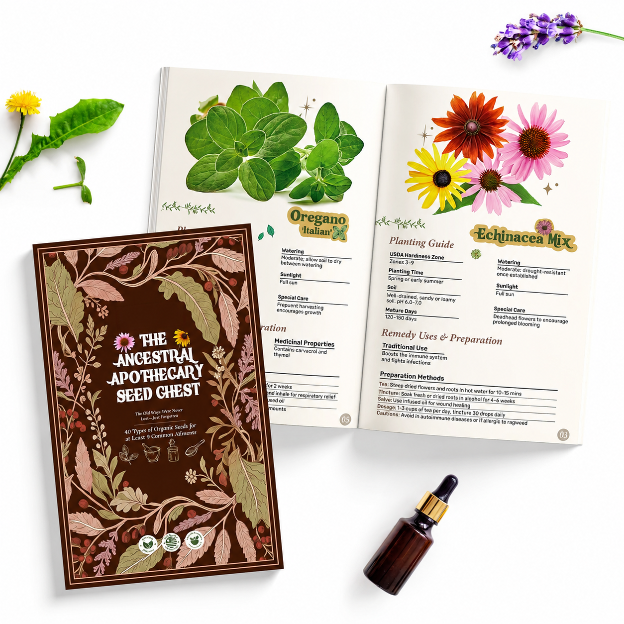 40 Varieties Herbal Seed Collection Chest with Non-GMO Heirloom Herb Seeds