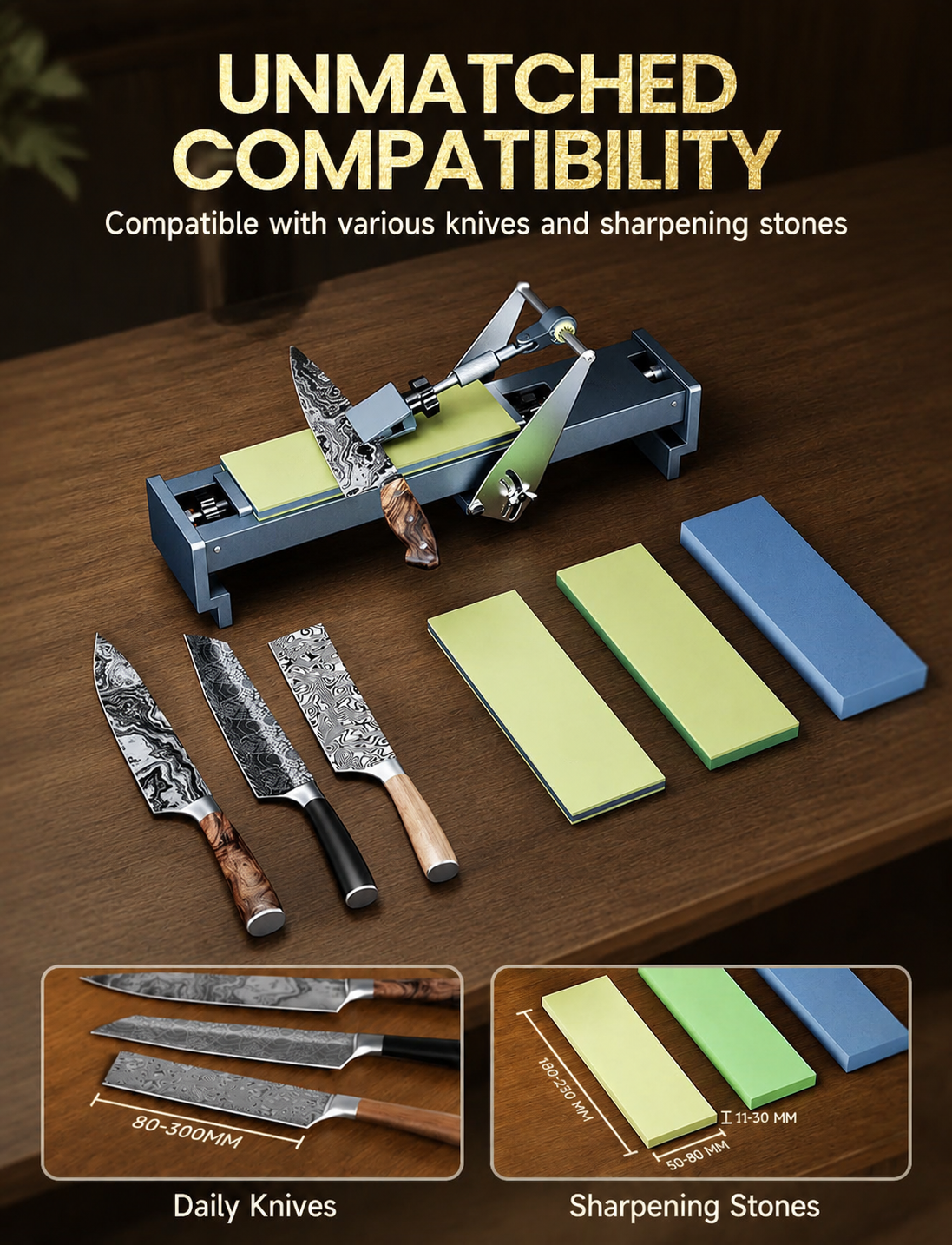 Guided Knife Sharpening System with Adjustable Angle Control