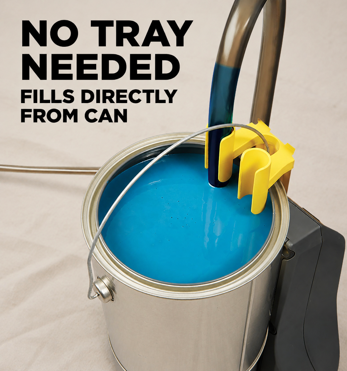 Electric Direct Feed Paint Roller System with Automatic Paint Flow Control for Walls and Ceilings