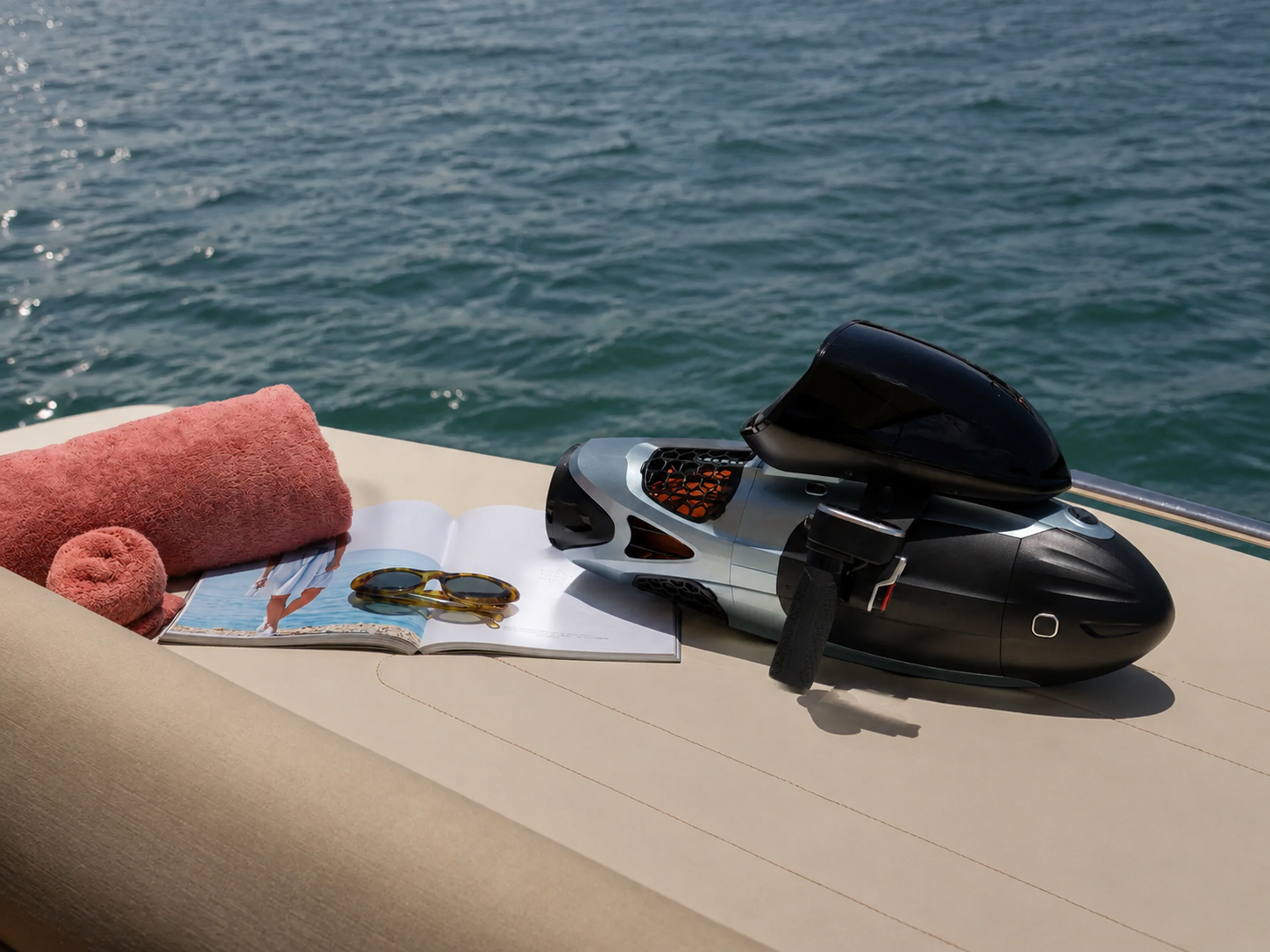 Electric Underwater Scooter with Pump Jet Propulsion for Diving and Snorkeling