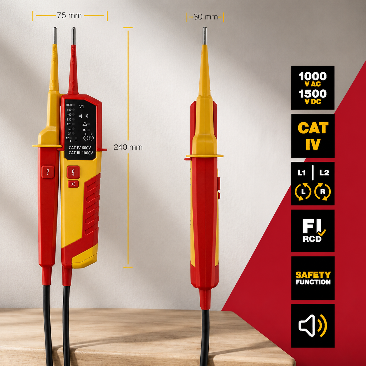 Ergonomic Pocket Electrical Tester for Voltage & Continuity Checks