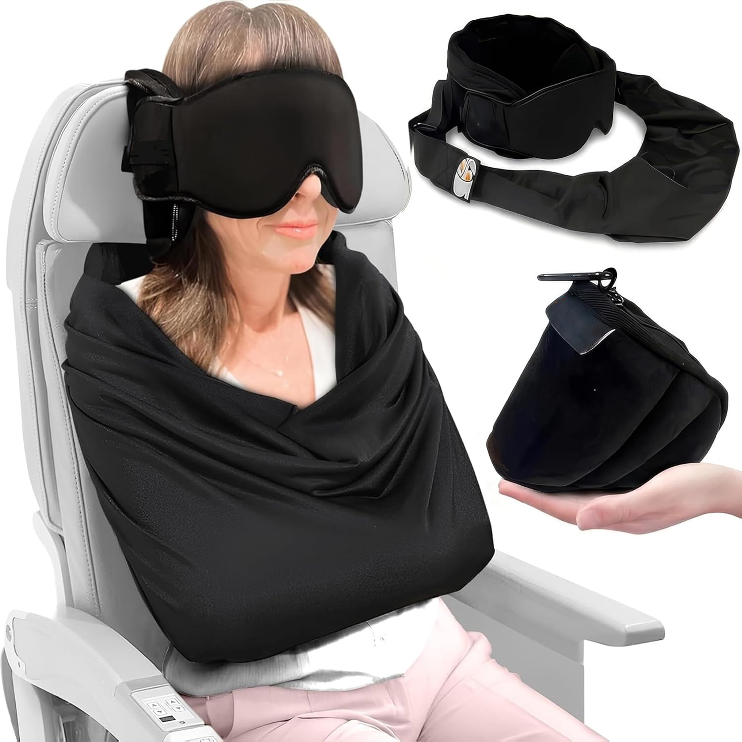 3-in-1 Travel Comfort Kit : Pillow + Blanket + Eye Mask