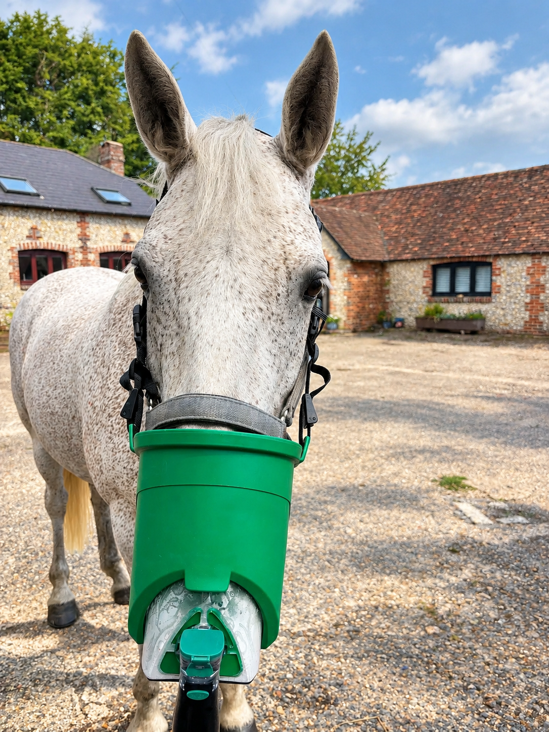 Complete equine nebuliser kit with mask and attachments
