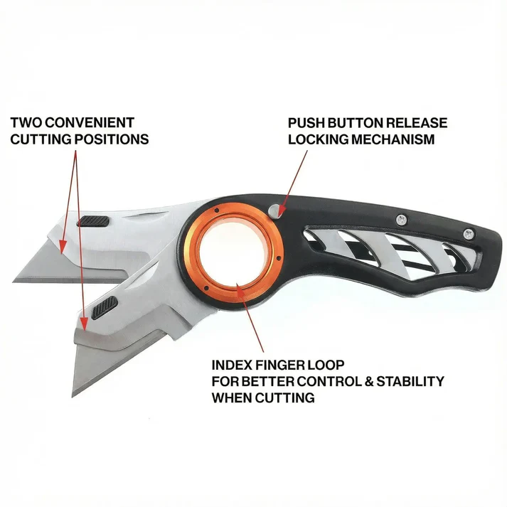 Foldable Multi-Function Utility Box Cutter Knife