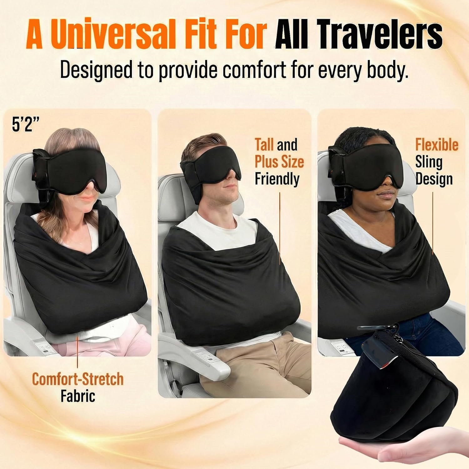 3-in-1 Travel Comfort Kit : Pillow + Blanket + Eye Mask