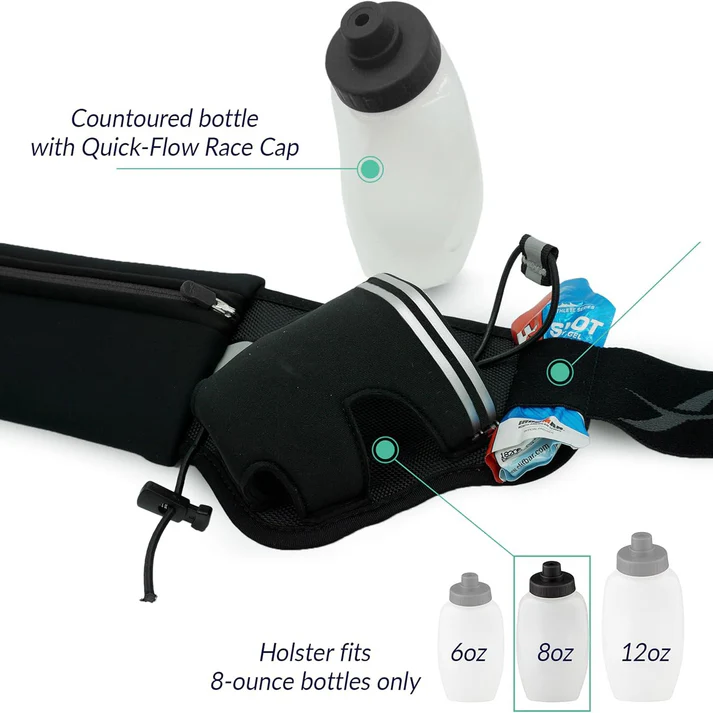 Unisex Running Hydration Belt with Dual Bottles