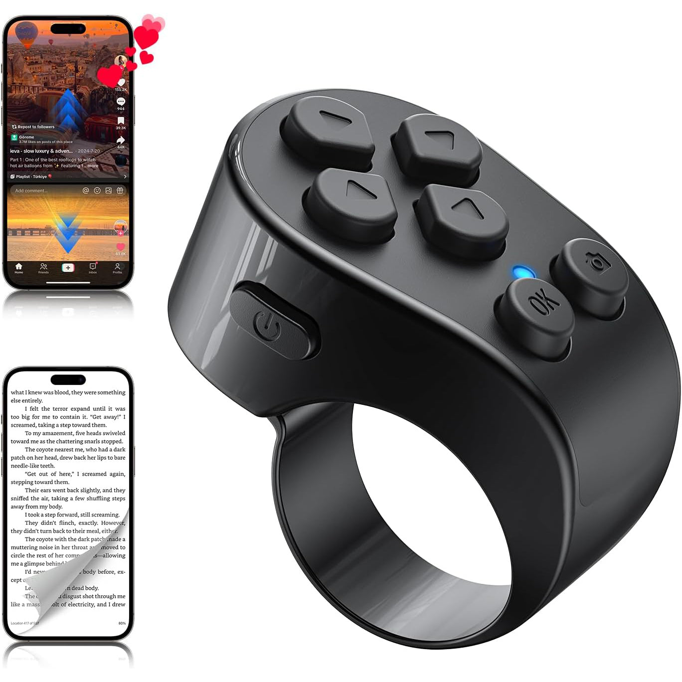 Bluetooth Scroll Ring Remote Controller