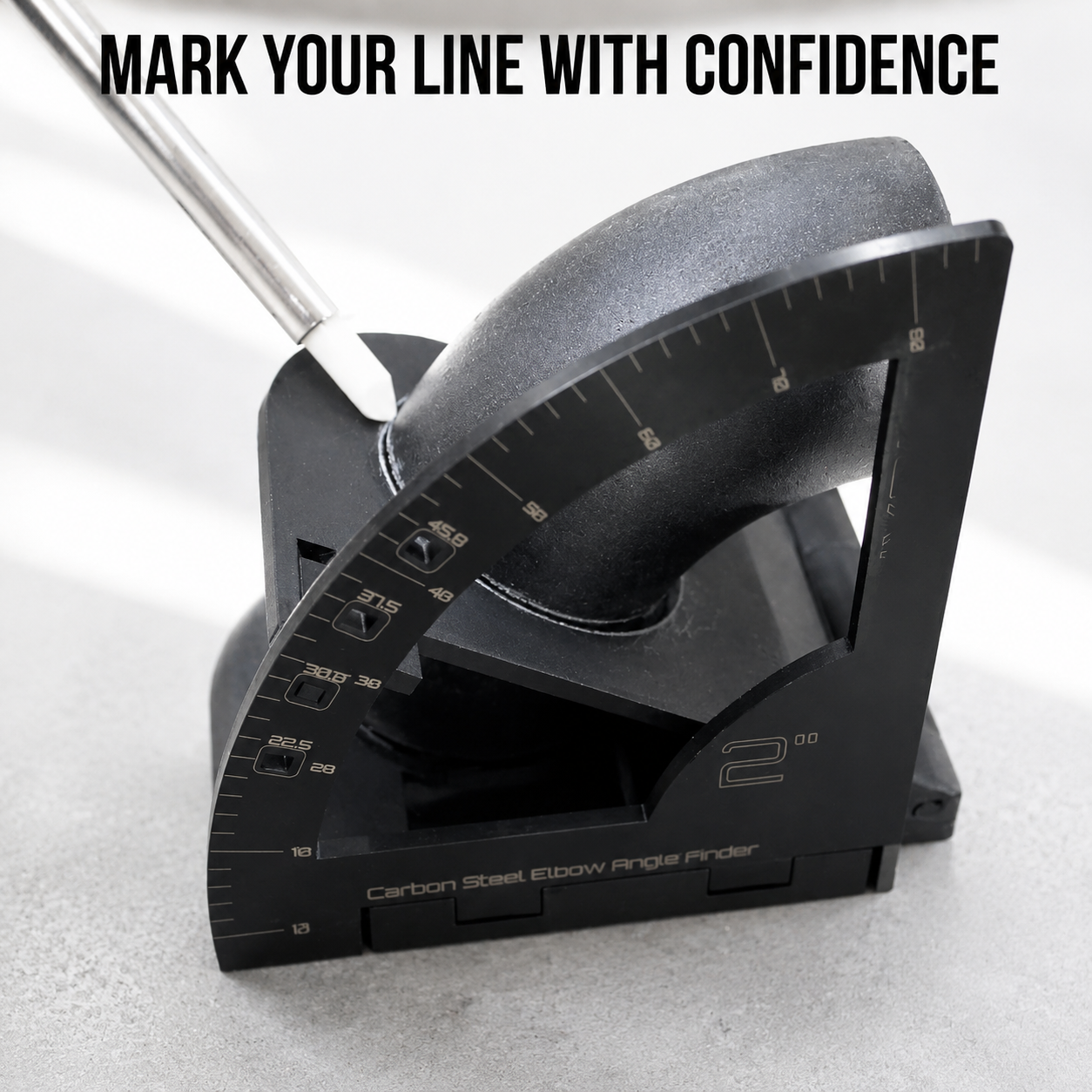 Pipe Elbow Angle Finder | Magnetic Layout Tool for 2",3",4" Carbon‑Steel 90° Elbows
