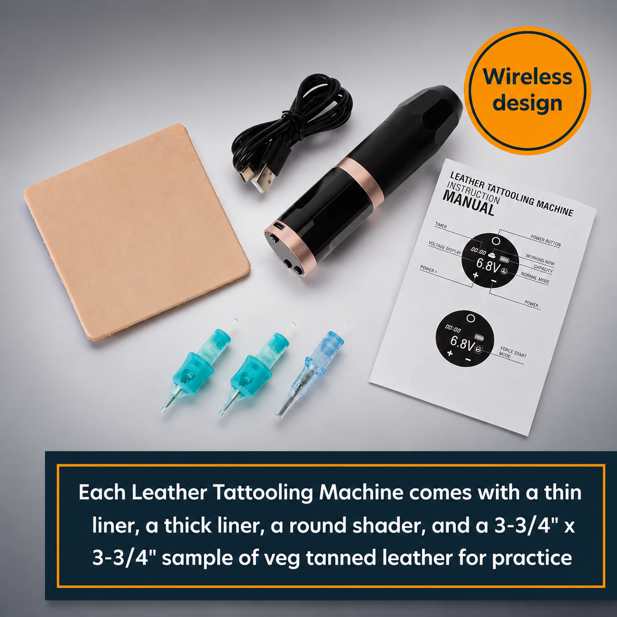 Professional Leather Embosser Kit for Tattoo-Like Leather Art