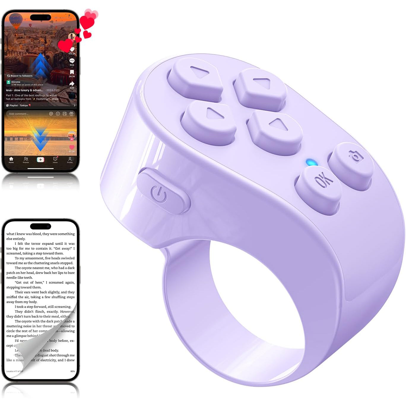 Bluetooth Scroll Ring Remote Controller