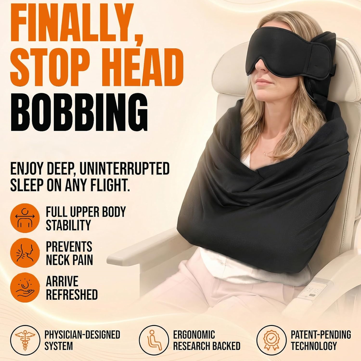 3-in-1 Travel Comfort Kit : Pillow + Blanket + Eye Mask