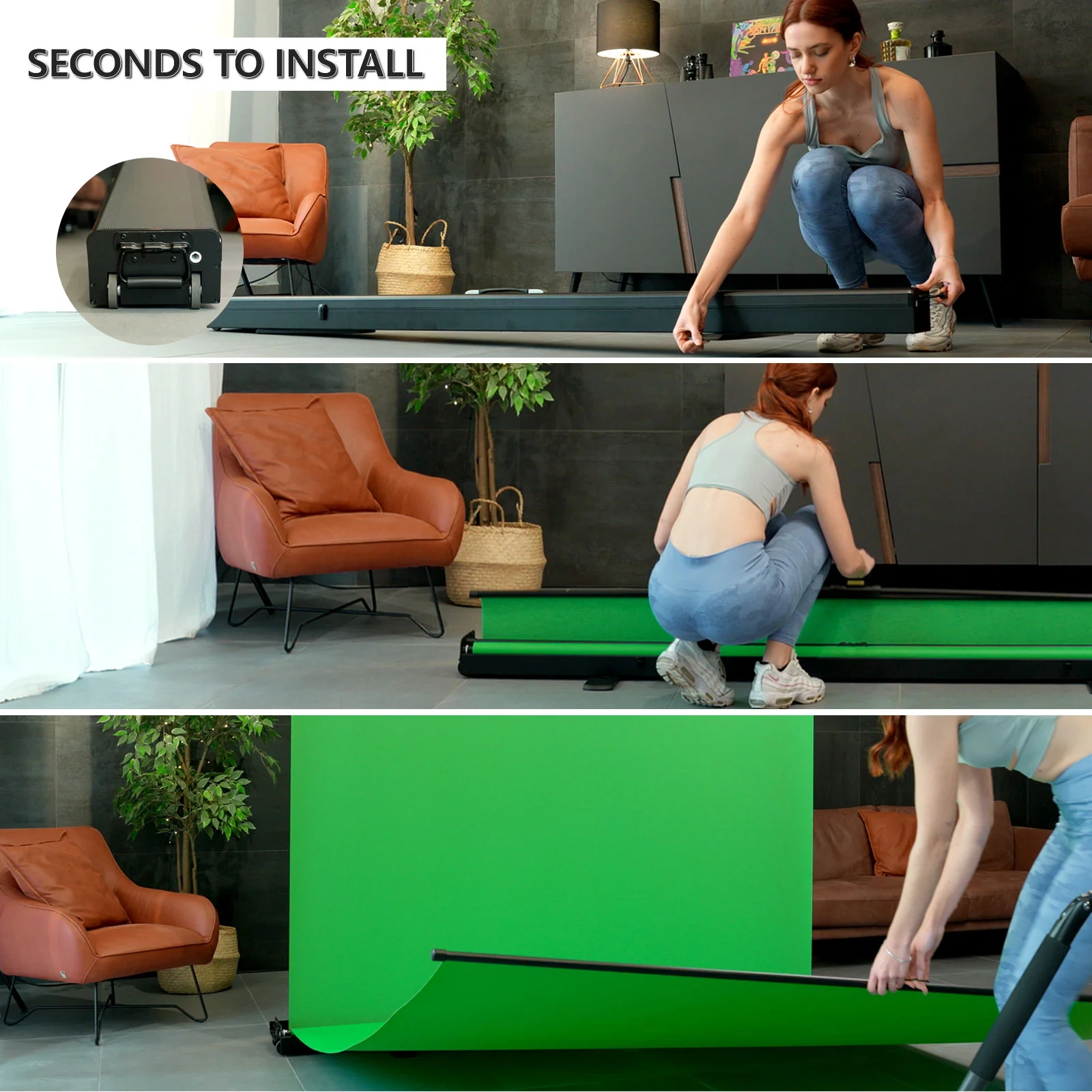 Collapsible Full-Body Green Screen | Seamless Floor Extension Backdrop