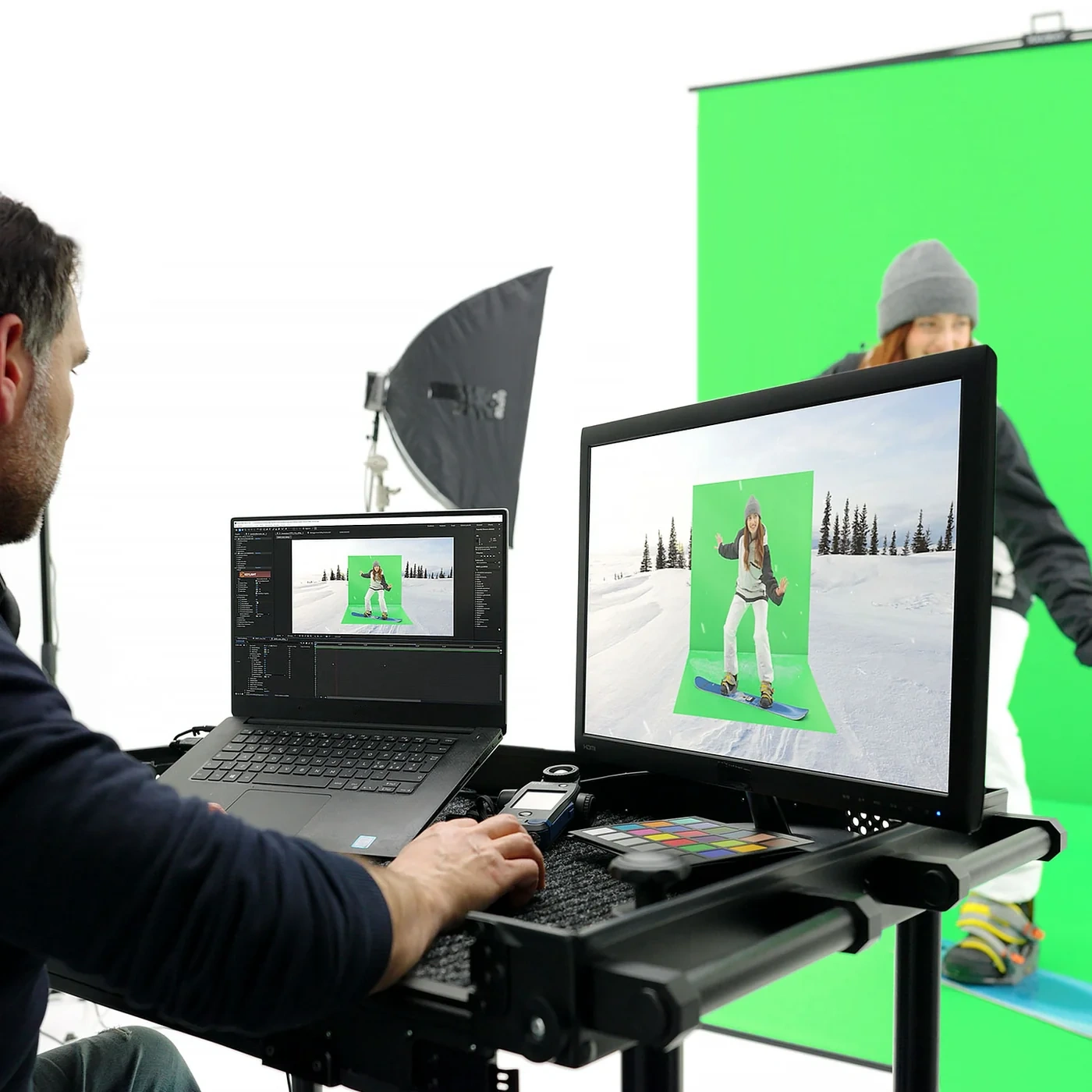 Collapsible Full-Body Green Screen | Seamless Floor Extension Backdrop
