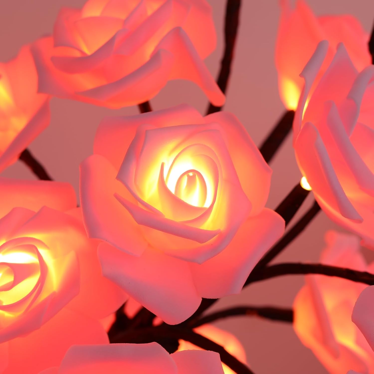Rose Tree Lamp : 24 LED Petals + Bendable Branches
