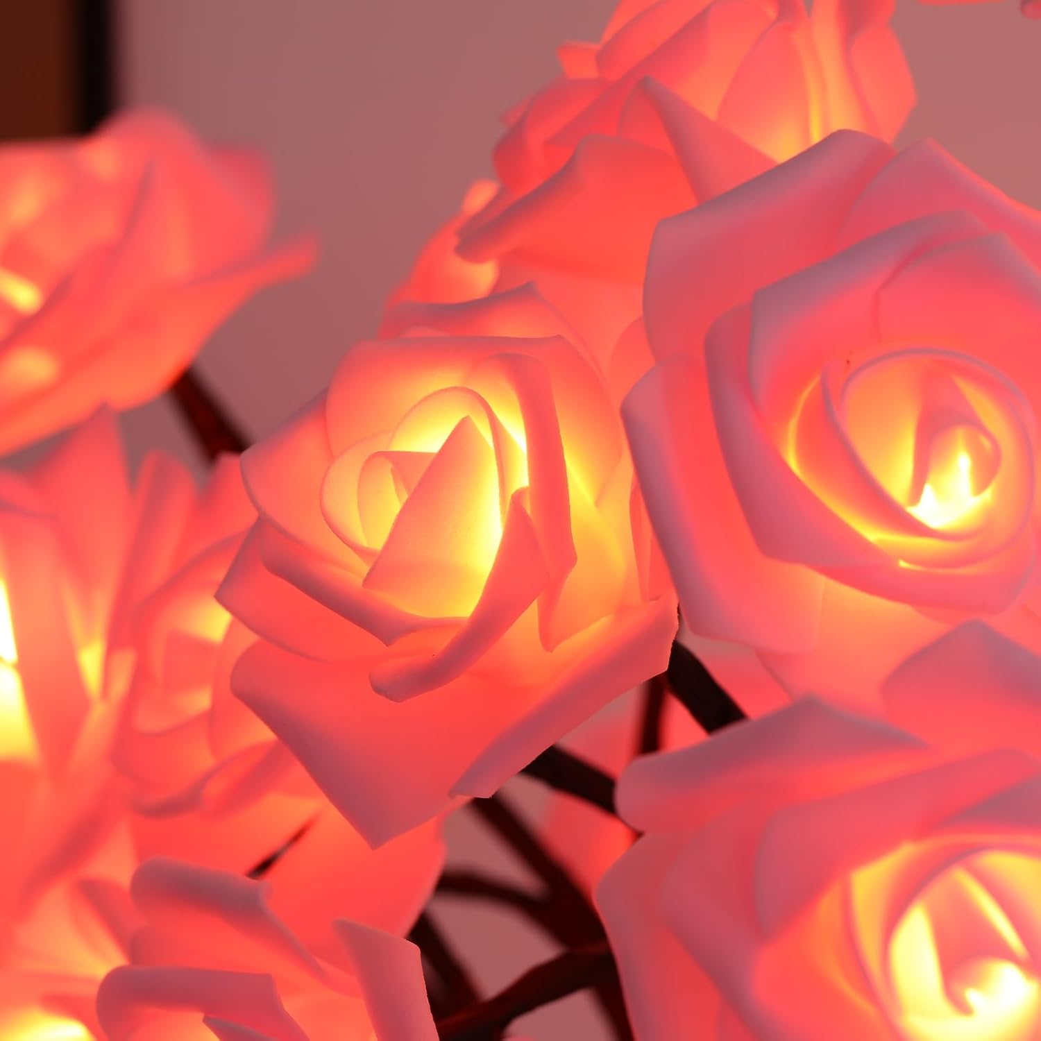 Rose Tree Lamp : 24 LED Petals + Bendable Branches
