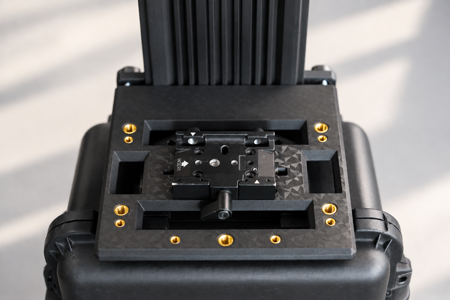 Dual-Use Flip Camera Mounting Platform for Hard Shell Flight Cases