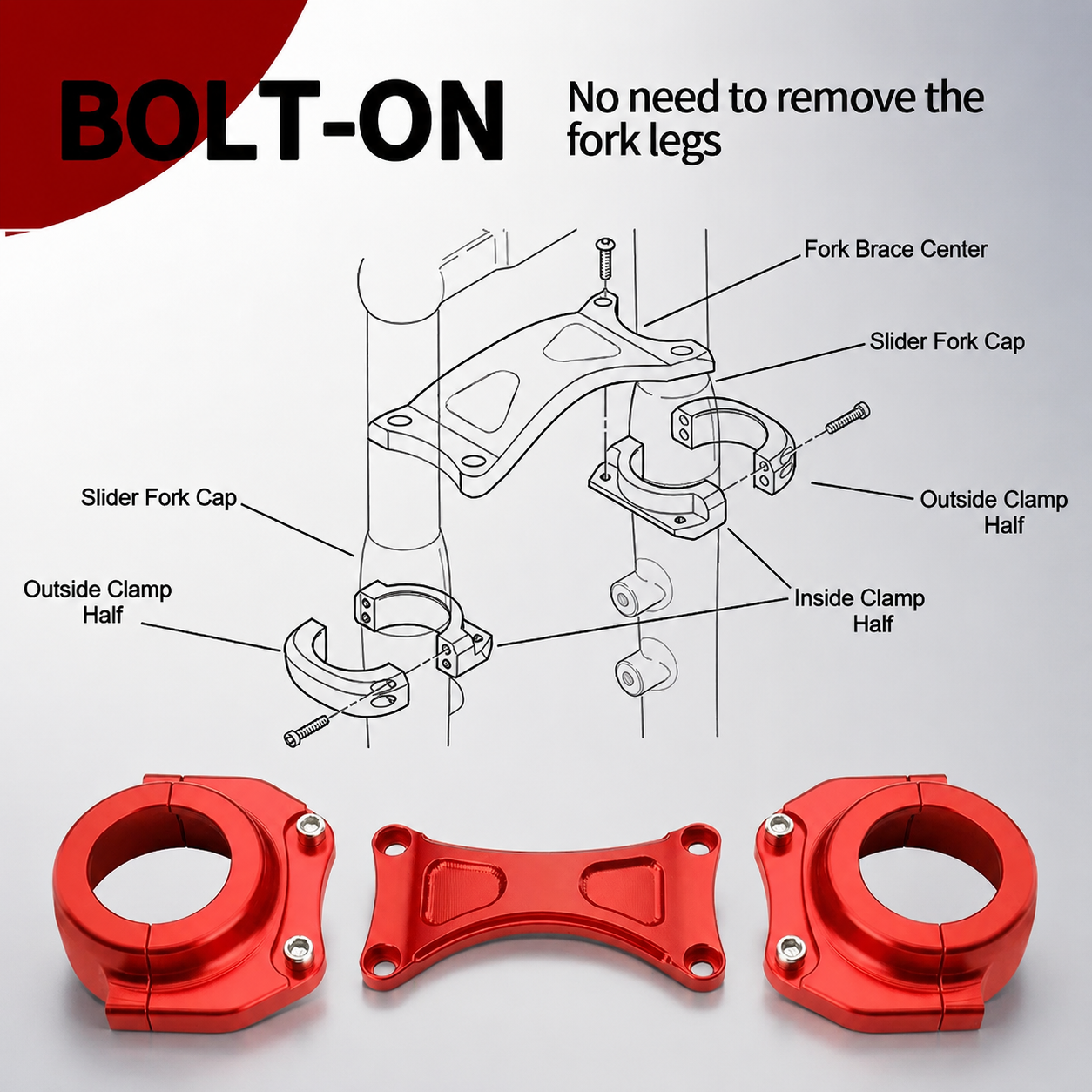 Heavy-Duty 49mm Fork Brace to Reduce Fork Flex & Enhance Handling
