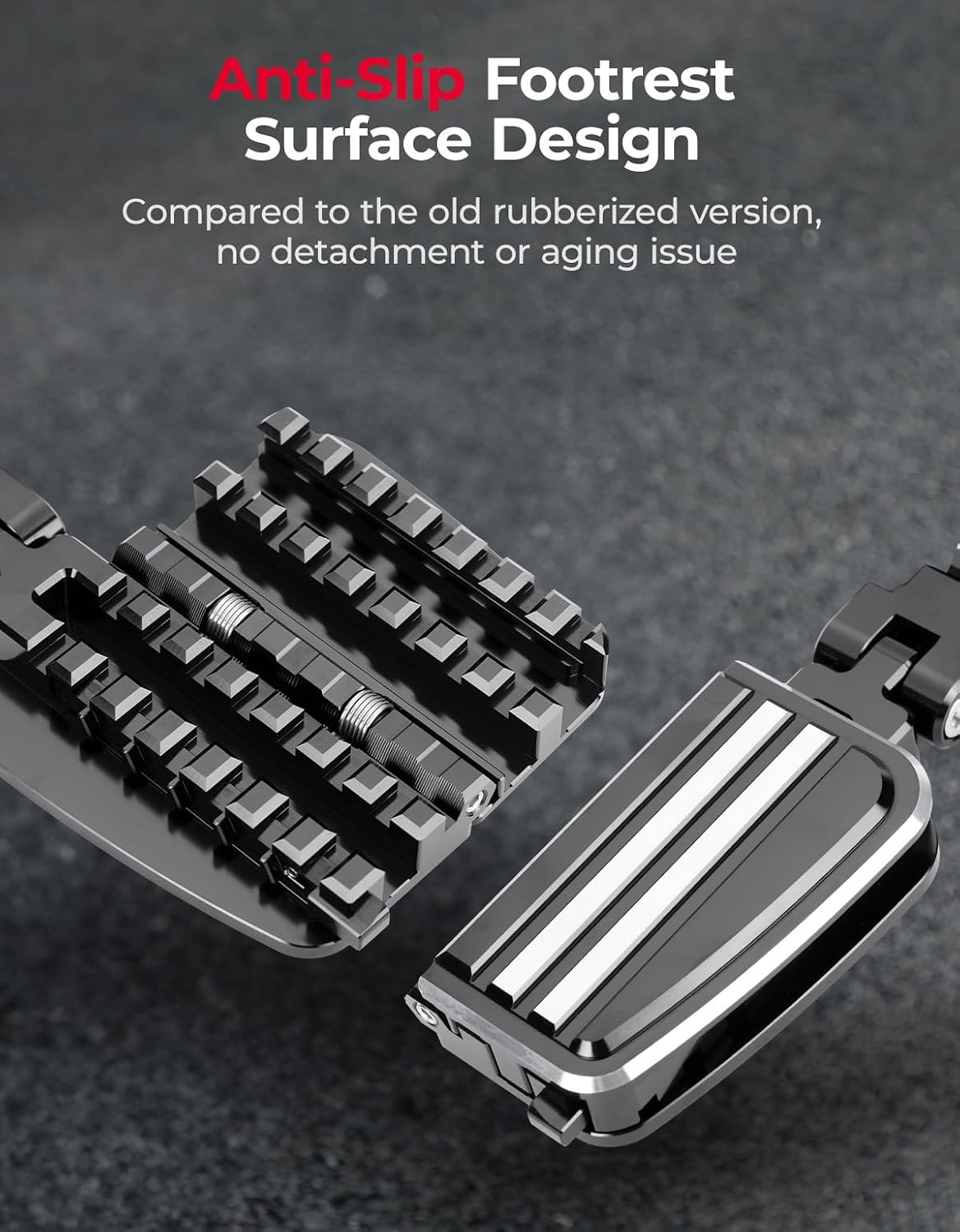 Adjustable Long Highway Foot Pegs With Extendable Heel Rests