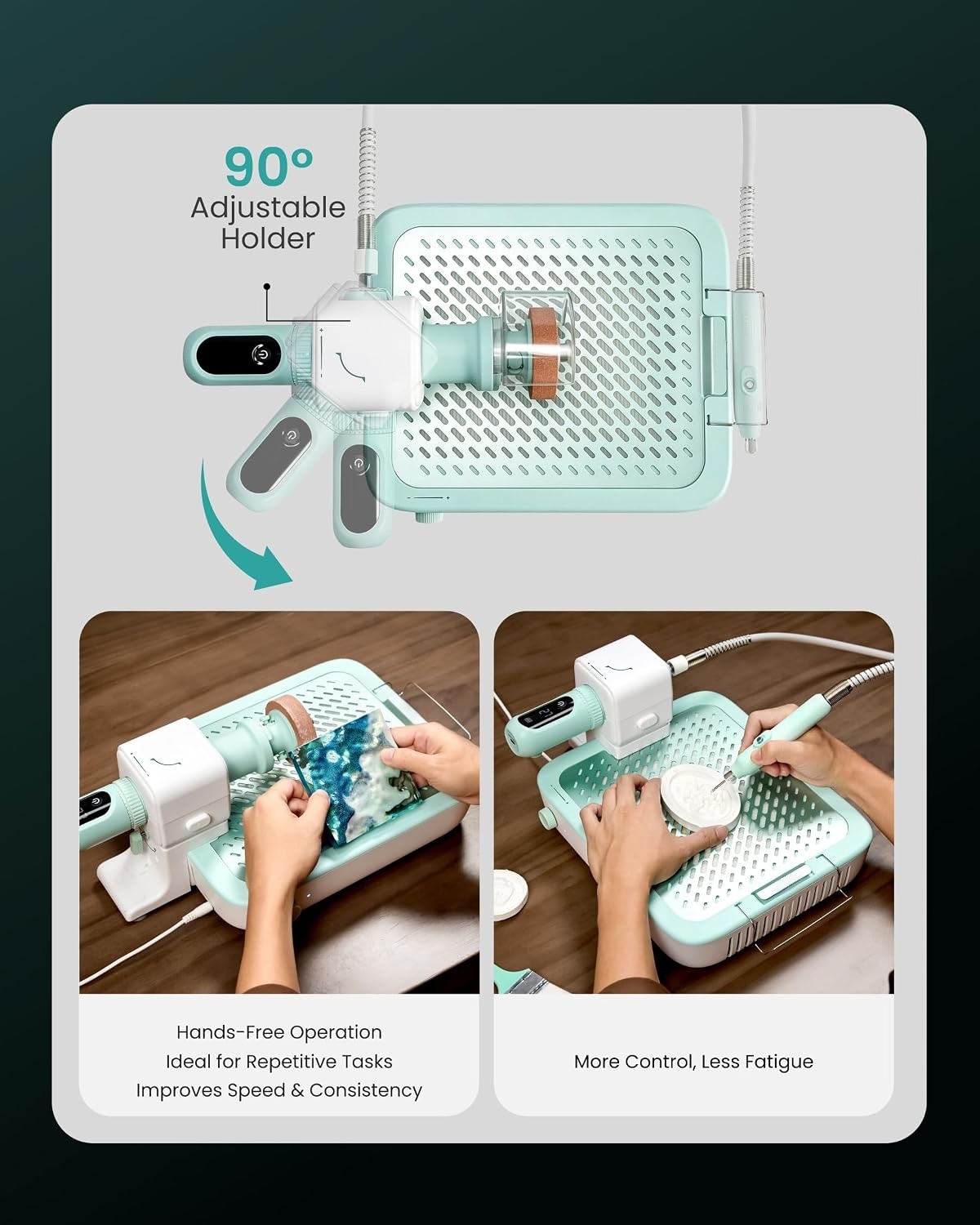 6-Speed Precision Rotary Tool Workstation with HEPA Dust Filtration