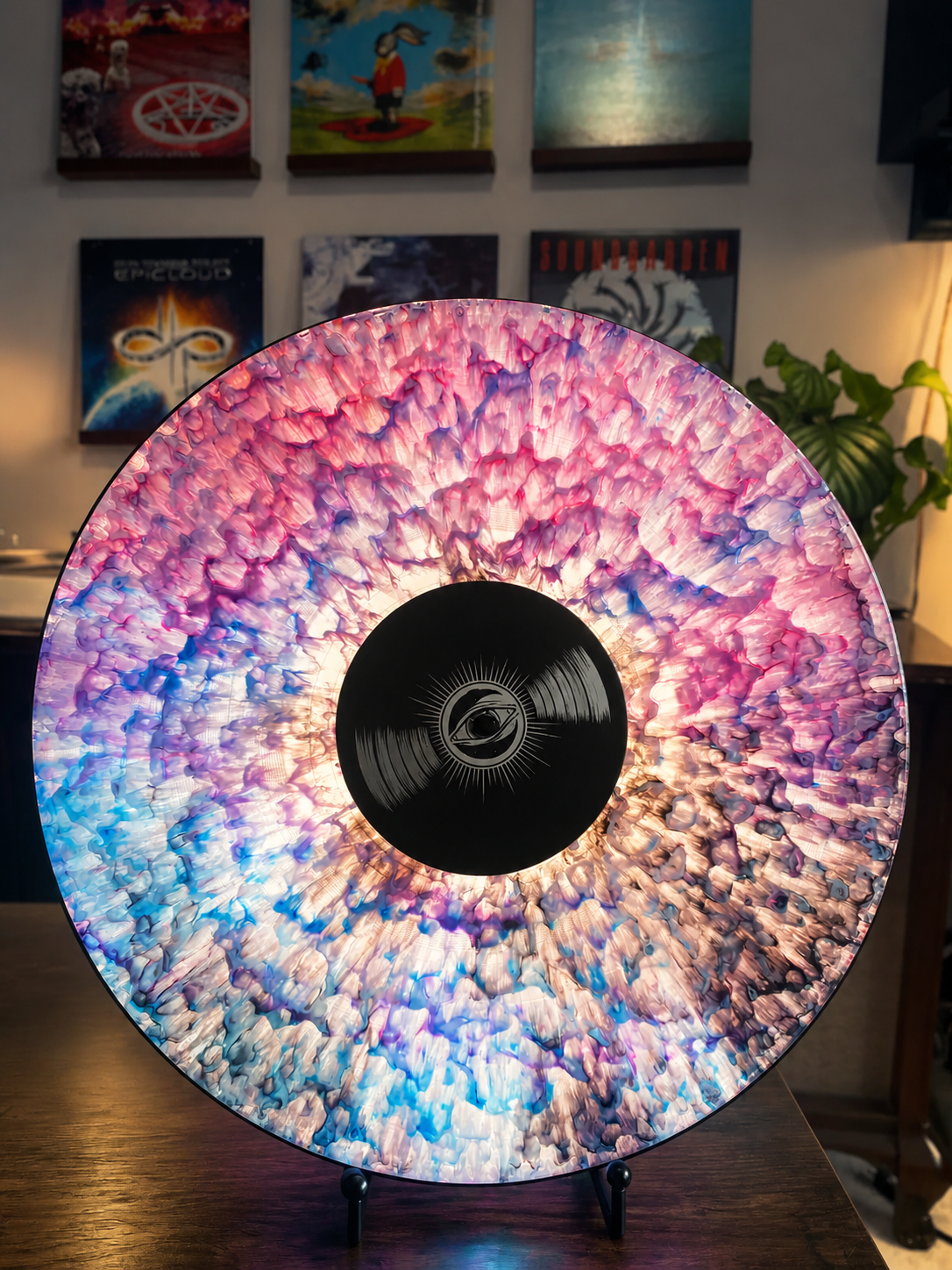 Bluetooth RGB Vinyl Display Holder | Heat‑Safe LED for Record Collectors