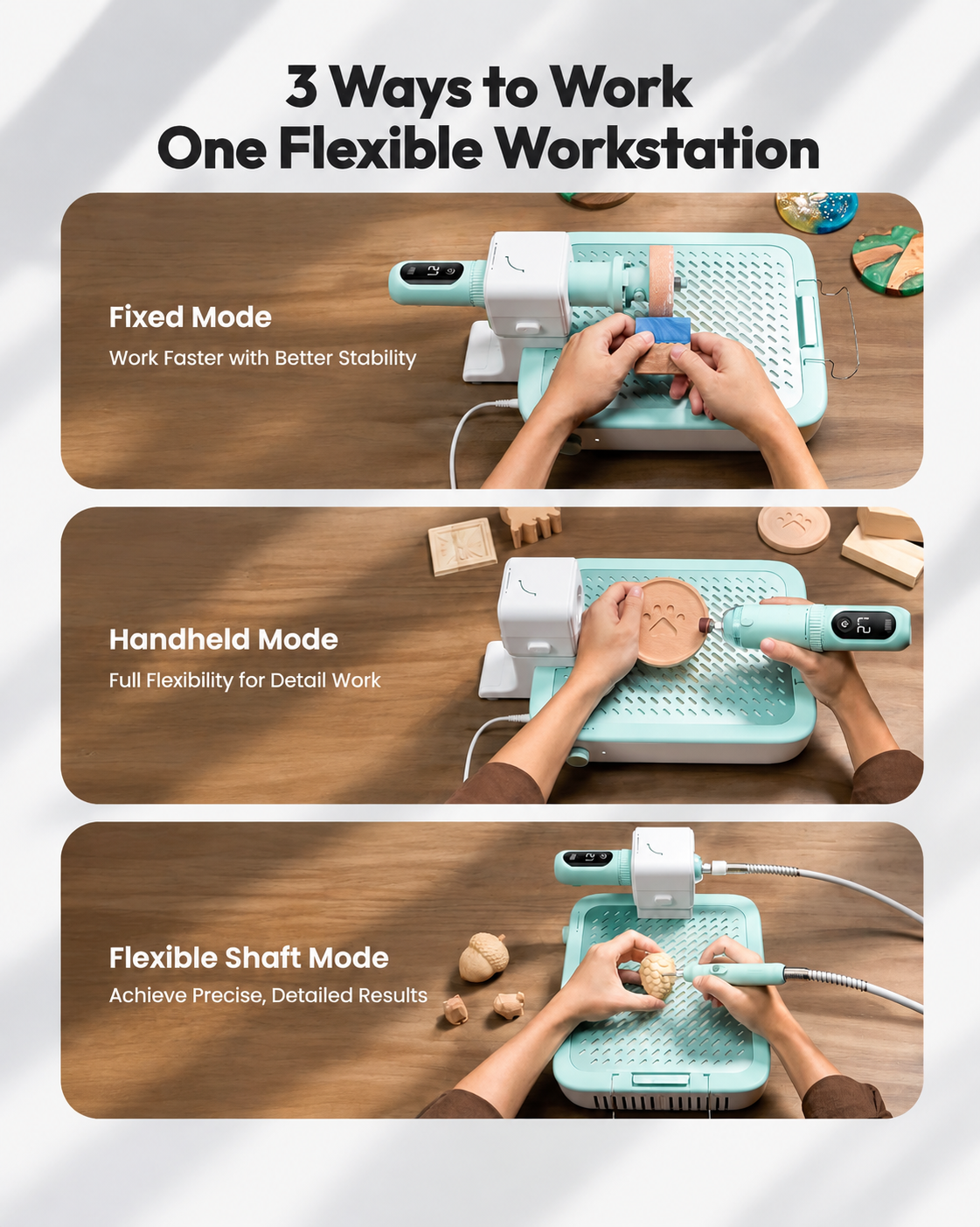 6-Speed Precision Rotary Tool Workstation with HEPA Dust Filtration
