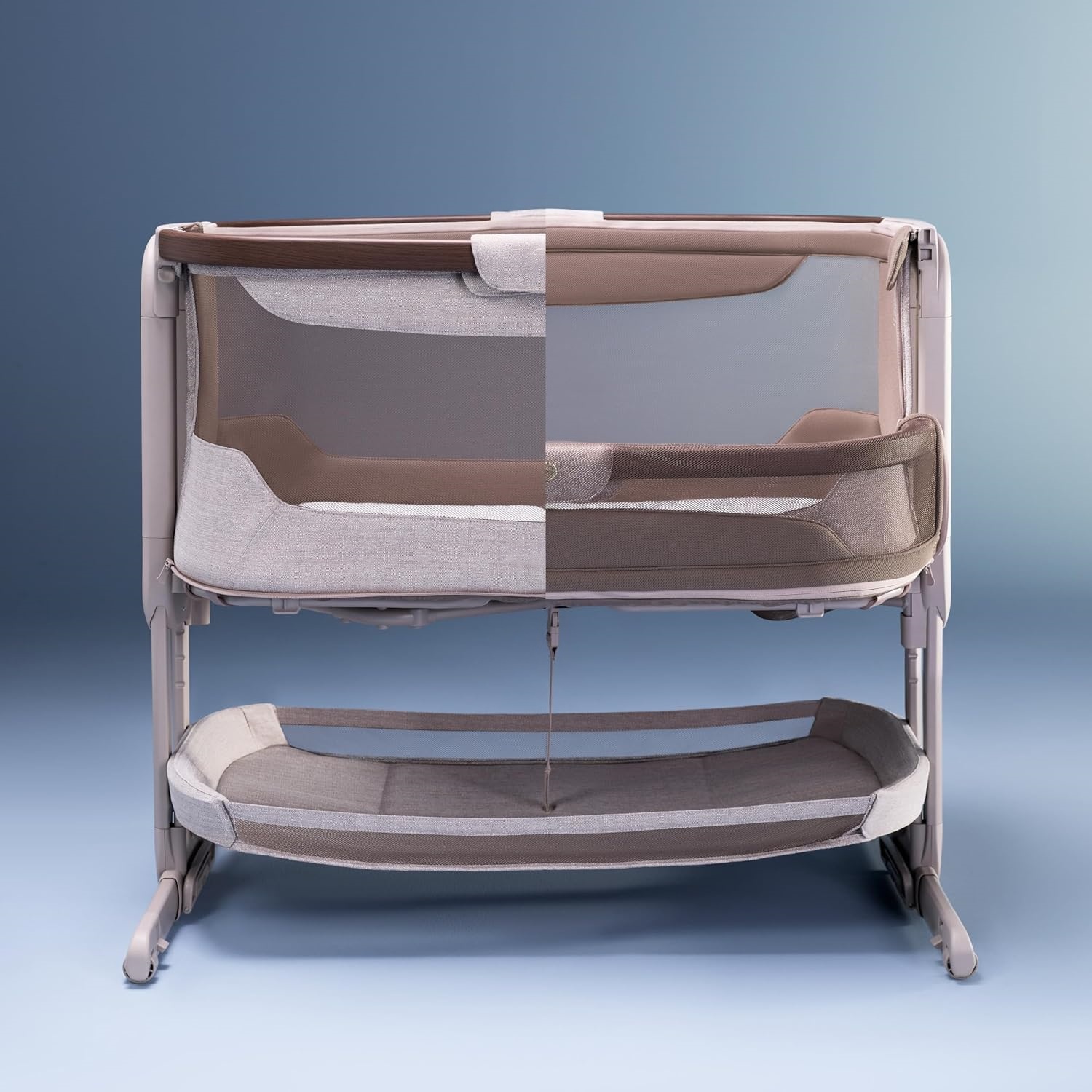 One-Gesture Fold Cosleeping Crib with Swing & CloudCore Mattress