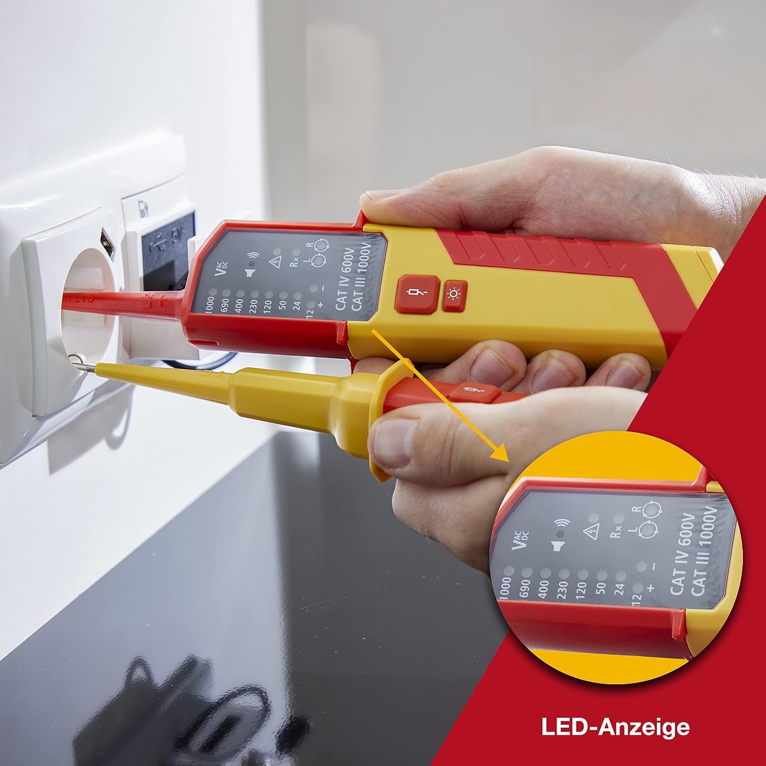 Ergonomic Pocket Electrical Tester for Voltage & Continuity Checks