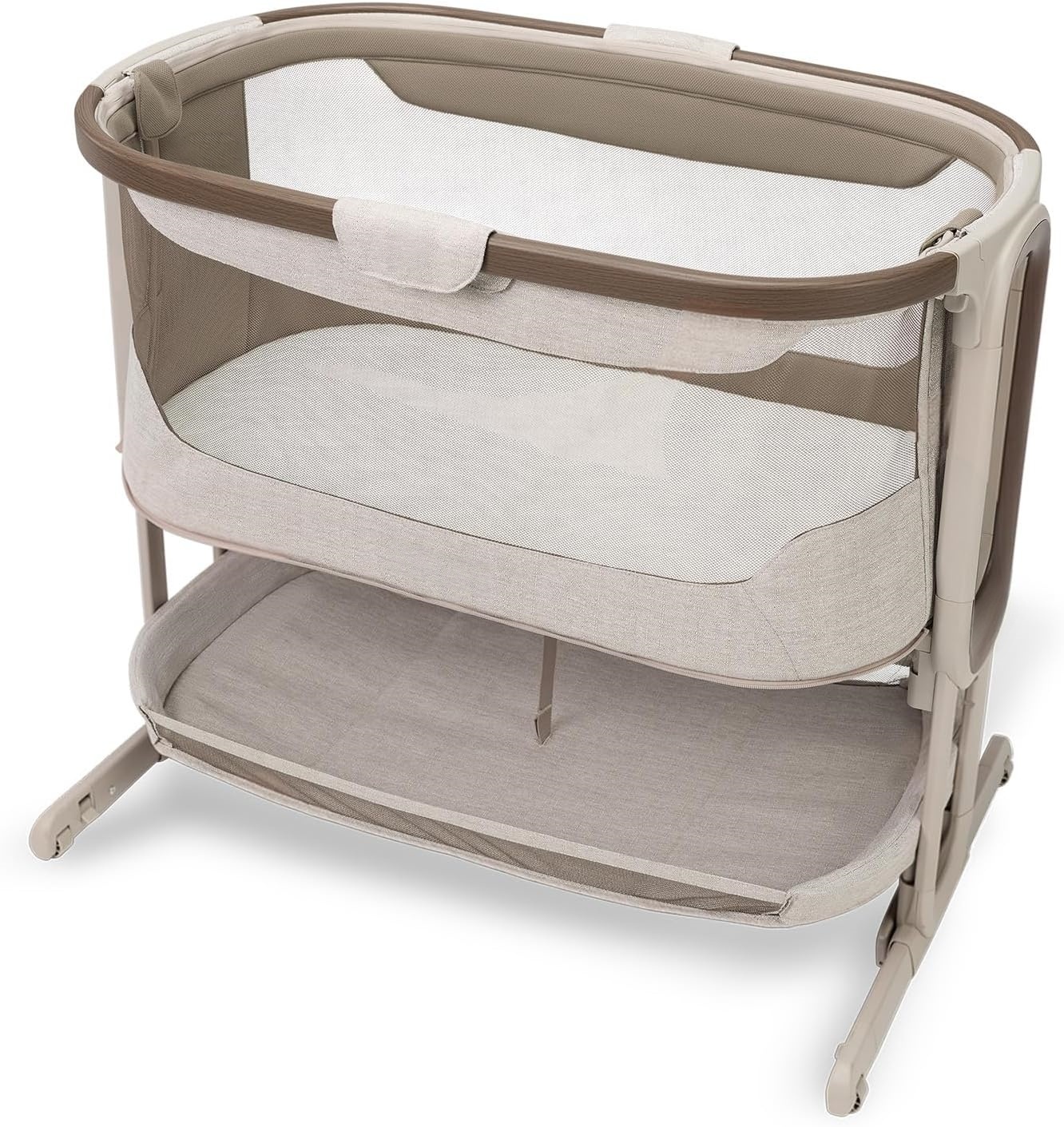 One-Gesture Fold Cosleeping Crib with Swing & CloudCore Mattress