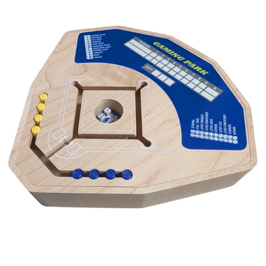 Tabletop Baseball Board Game ,  Built‑In Dice Popper with Integrated Piece Storage & Dry‑Erase Scoreboard