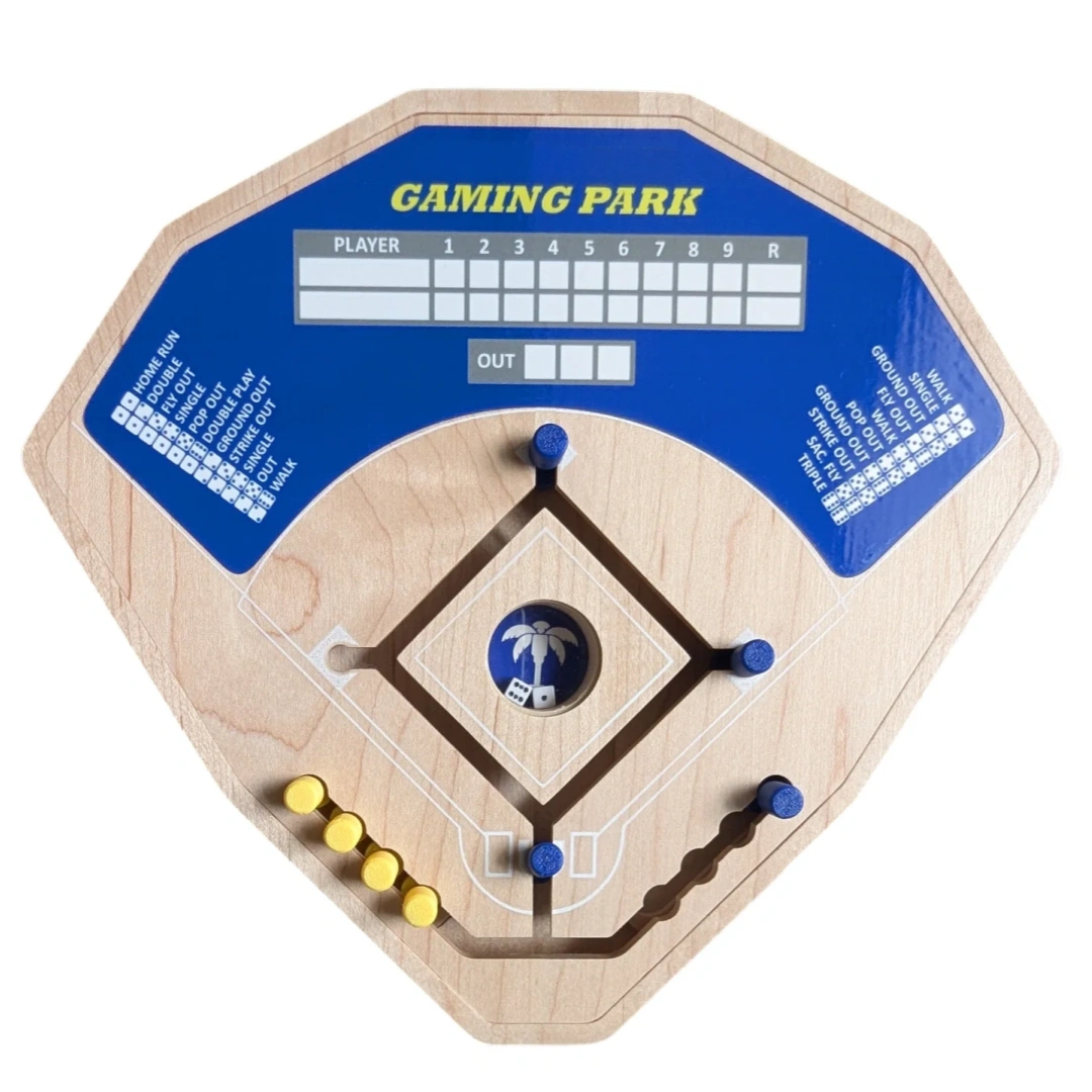 Tabletop Baseball Board Game ,  Built‑In Dice Popper with Integrated Piece Storage & Dry‑Erase Scoreboard