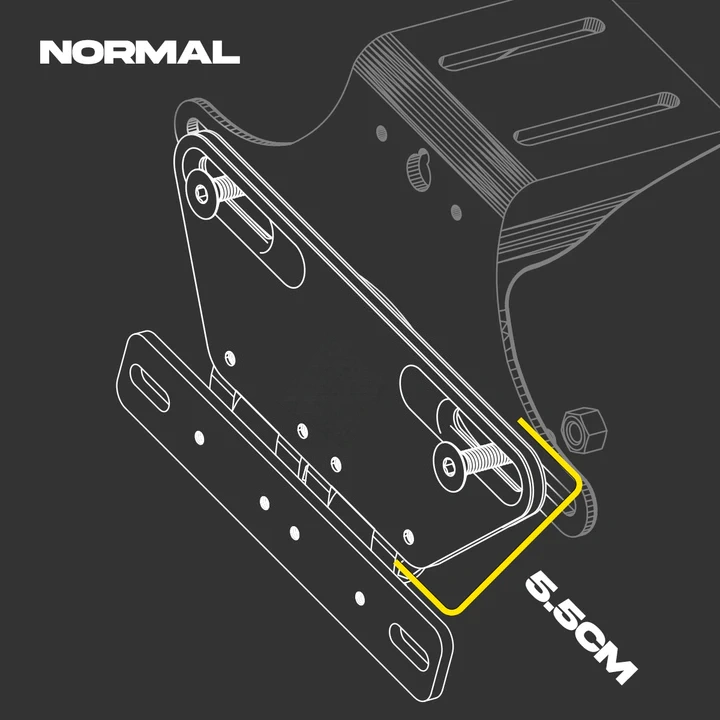 Universal Adjustable Flip Bracket | Flexible Motorcycle License Plate Mount