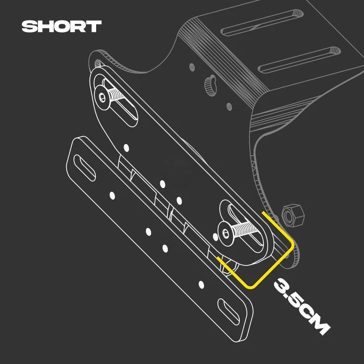 Universal Adjustable Flip Bracket | Flexible Motorcycle License Plate Mount