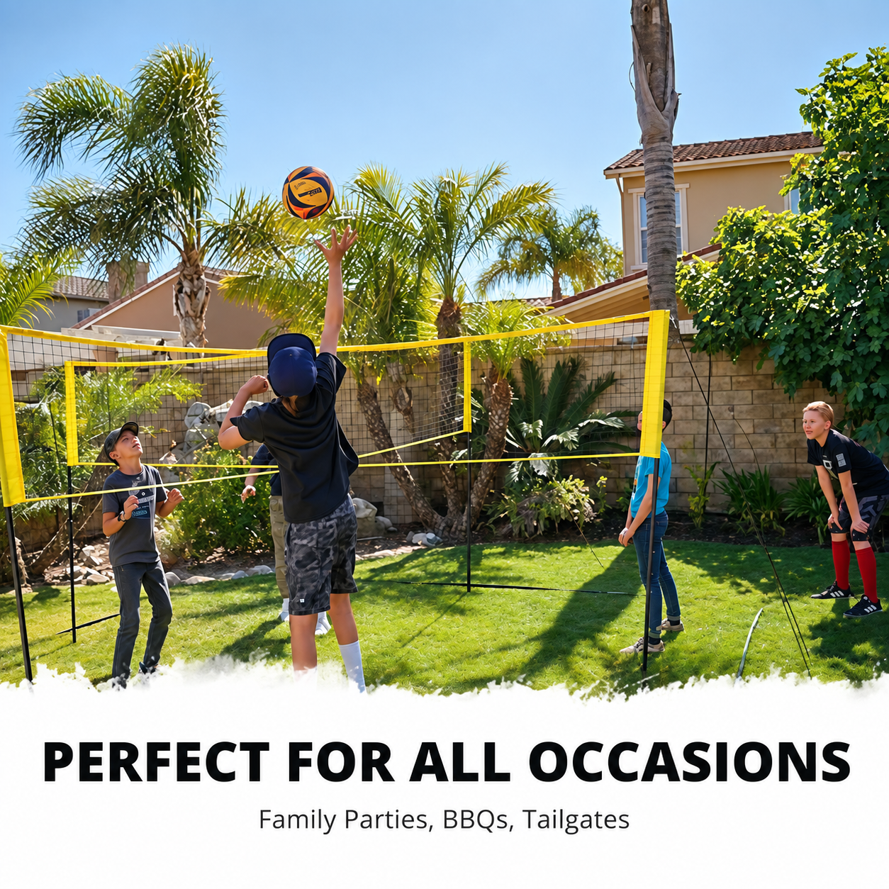 4-Way Cross Volleyball Net Set , Four Square Outdoor Game System