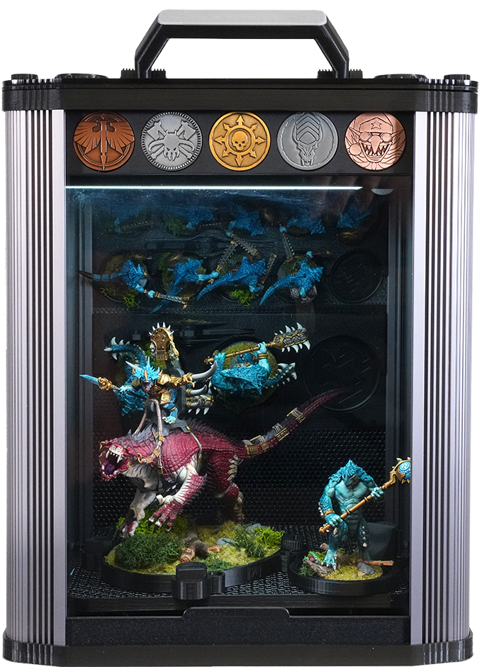 Modular Wargame Carry & Display Case | Aluminum‑ABS Hard Shell for Miniatures, Dice & Terrain