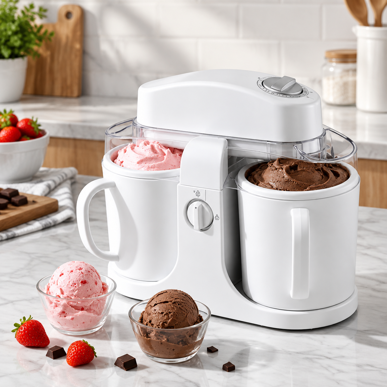 Dual-Bowl Ice Cream Maker